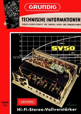 Hi-Fi-Stereo-Vollverstärker SV50; Grundig Radio- (ID = 2396218) Ampl/Mixer