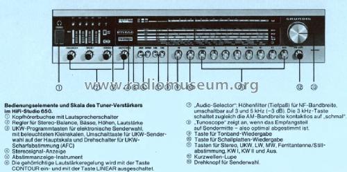 HiFi-Studio 650; Grundig Radio- (ID = 491902) Radio