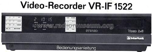 Interfunk Video-Recorder 2 x 8 Stereo VR-IF 1522; Grundig Radio- (ID = 848723) Enrég.-R