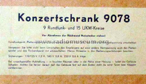 Konzertschrank 9078; Grundig Radio- (ID = 1155902) Radio