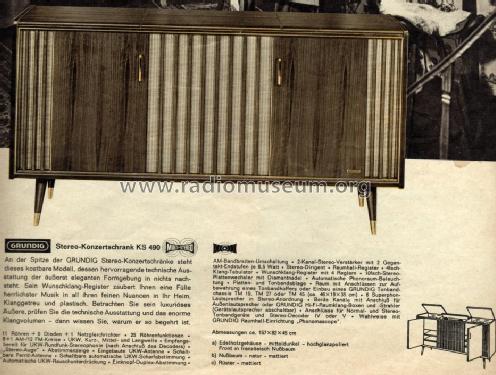 Stereo-Konzertschrank KS490; Grundig Radio- (ID = 1100604) Radio