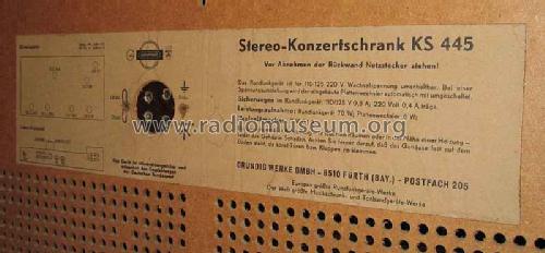 Stereo-Konzertschrank KS445 Ch=HF30; Grundig Radio- (ID = 366935) Radio