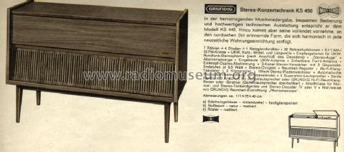 Stereo-Konzertschrank KS450 Ch= HF30; Grundig Radio- (ID = 1100750) Radio