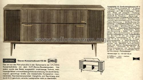 Stereo-Konzertschrank KS80 Ch= HF10/NF1; Grundig Radio- (ID = 1100803) Radio