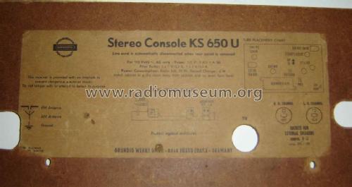 Stereo Console KS650U Ch= HF45U; Grundig Radio- (ID = 321874) Radio