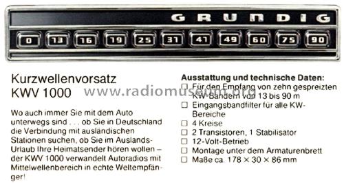 Kurzwellenvorsatz KWV1000; Grundig Radio- (ID = 2483014) Converter