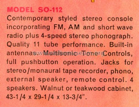 Majestic Stereo Console SO112US; Grundig Radio- (ID = 1832399) Radio