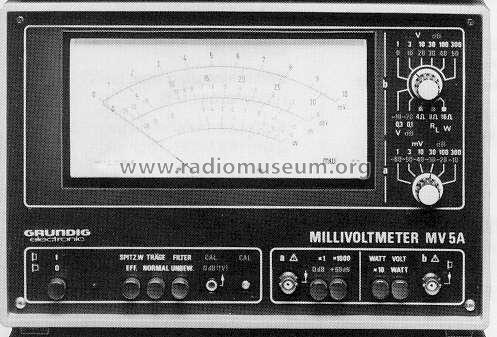 Millivoltmeter MV5A; Grundig Radio- (ID = 179572) Equipment