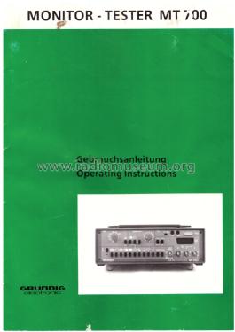 Monitortester MT700; Grundig Radio- (ID = 2950522) Ausrüstung