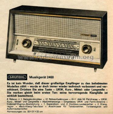 Musikgerät 2460; Grundig Radio- (ID = 1097105) Radio