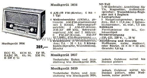 Musikgerät 3036; Grundig Radio- (ID = 2570598) Radio