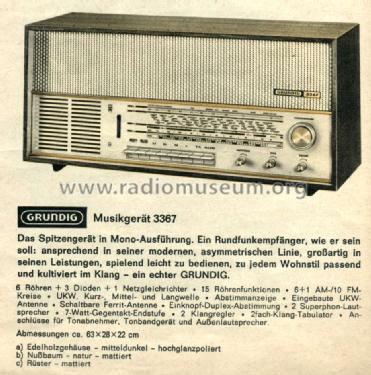 Musikgerät 3367; Grundig Radio- (ID = 1097809) Radio