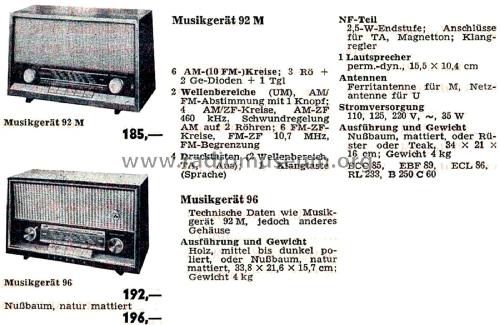 Musikgerät 96; Grundig Radio- (ID = 2613626) Radio