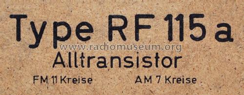 Musikgerät RF115a Ch= CS61; Grundig Radio- (ID = 1432732) Radio