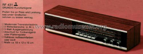 Musikgerät RF431; Grundig Radio- (ID = 2629931) Radio