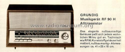 Musikgerät RF90 H; Grundig Radio- (ID = 2134953) Radio