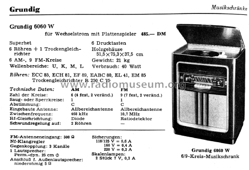 Musikschrank 6060W; Grundig Radio- (ID = 2515672) Radio