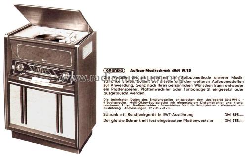 Musikschrank 6064W/3D; Grundig Radio- (ID = 2734490) Radio