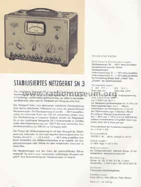 Netzgerät SN3; Grundig Radio- (ID = 1279448) Equipment