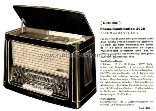 Phono-Kombination 3026PH; Grundig Radio- (ID = 2059626) Radio