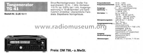 RC-Generator TG41; Grundig Radio- (ID = 2062891) Ausrüstung