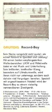 Record-Boy-Transistor 206a; Grundig Radio- (ID = 724027) Radio