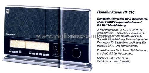 RF110; Grundig Radio- (ID = 2628369) Radio