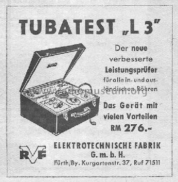 Röhrenleistungsprüfer Tubatest L3; Grundig Radio- (ID = 1775768) Ausrüstung