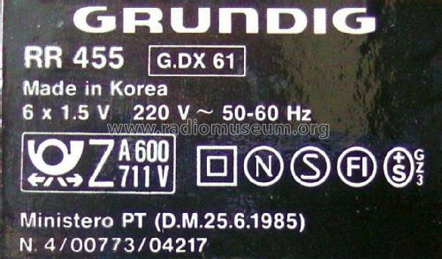 RR455; Grundig Radio- (ID = 1894355) Radio