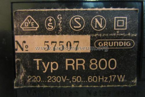 RR800; Grundig Radio- (ID = 1962936) Radio