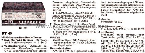 RT40; Grundig Radio- (ID = 2617206) Radio