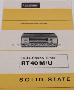 RT40M/U Solid State; Grundig Radio- (ID = 2823950) Radio