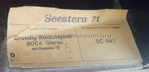 Seestern 71 - Stereo Konzertgerät 8064 Ch= CS160MS; Grundig Radio- (ID = 1700543) Radio