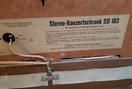 Stereo-Konzertschrank SO183; Grundig Radio- (ID = 2969183) Radio