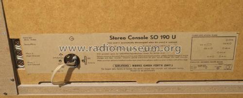 Majestic Stereo Console SO190U; Grundig Radio- (ID = 400849) Radio