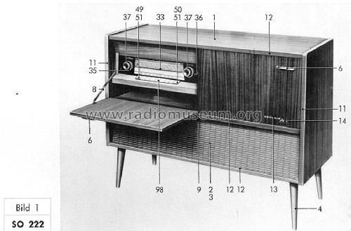 Stereo-Konzertschrank SO222; Grundig Radio- (ID = 1678942) Radio