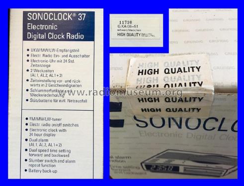 Sonoclock 37; Grundig Radio- (ID = 2012145) Radio