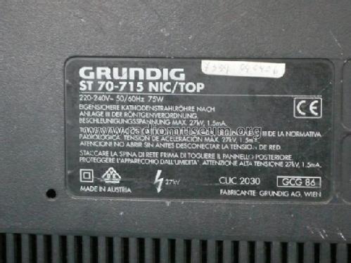 ST70-715 NIC/TOP GCG86 Ch= CUC2030; Grundig Austria GmbH (ID = 1627723) Television