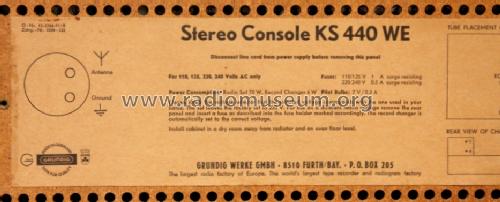 Stereo Console KS440 WE; Grundig Radio- (ID = 1375259) Radio