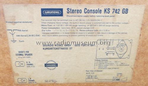 Stereo Console KS742GB; Grundig Radio- (ID = 1790882) Radio