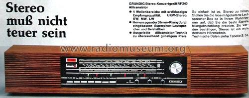 Stereo-Konzertgerät RF240; Grundig Radio- (ID = 2627470) Radio