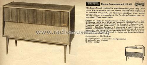 Stereo-Konzertschrank KS400 Ch= HF50; Grundig Radio- (ID = 1100695) Radio