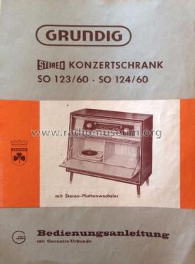 Stereo-Konzertschrank SO124/60; Grundig Radio- (ID = 2113557) Radio