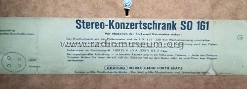 Stereo-Konzertschrank SO161; Grundig Radio- (ID = 2877530) Radio