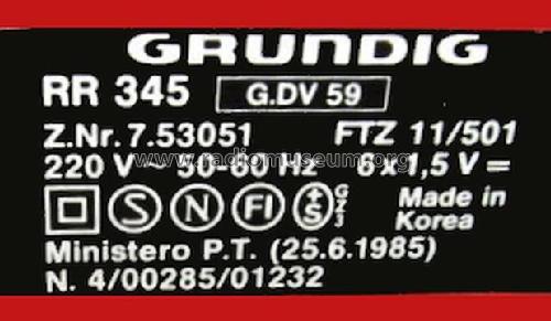 Stereo Sound RR 345; Grundig Radio- (ID = 1850297) Radio