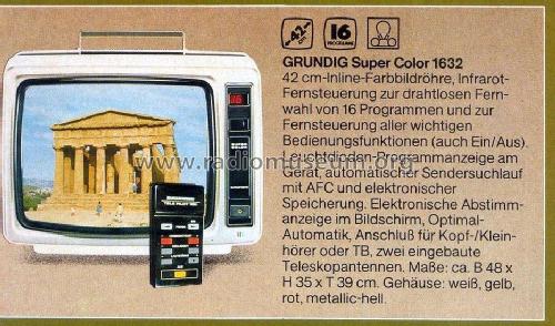 Super Color 1632; Grundig Radio- (ID = 1763605) Television