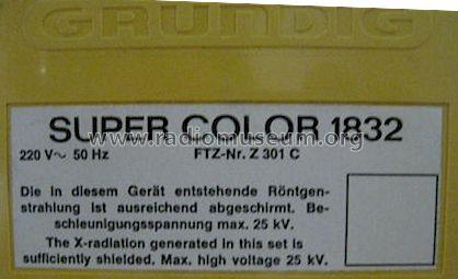 Super Color 1832; Grundig Radio- (ID = 1253167) Television
