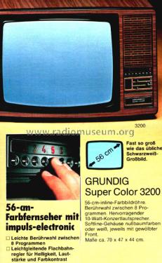 Super Color 3200; Grundig Radio- (ID = 2332123) Television