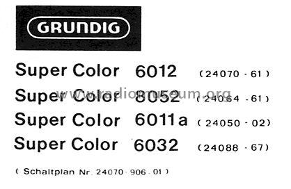 Super Color 6012; Grundig Radio- (ID = 792174) Television