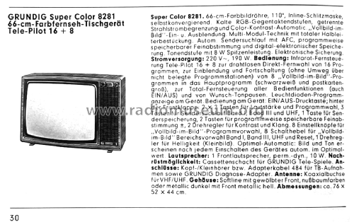 Super Color 8281; Grundig Radio- (ID = 2738371) Televisión